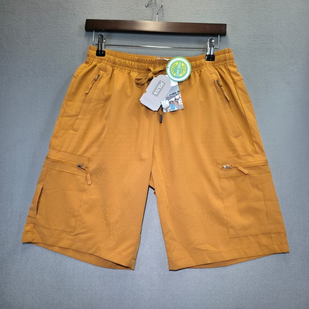 Poliva Men's‎ UPF 50+ Quick Dry Lightweight Cargo Hiking Shorts Size Medium NWT